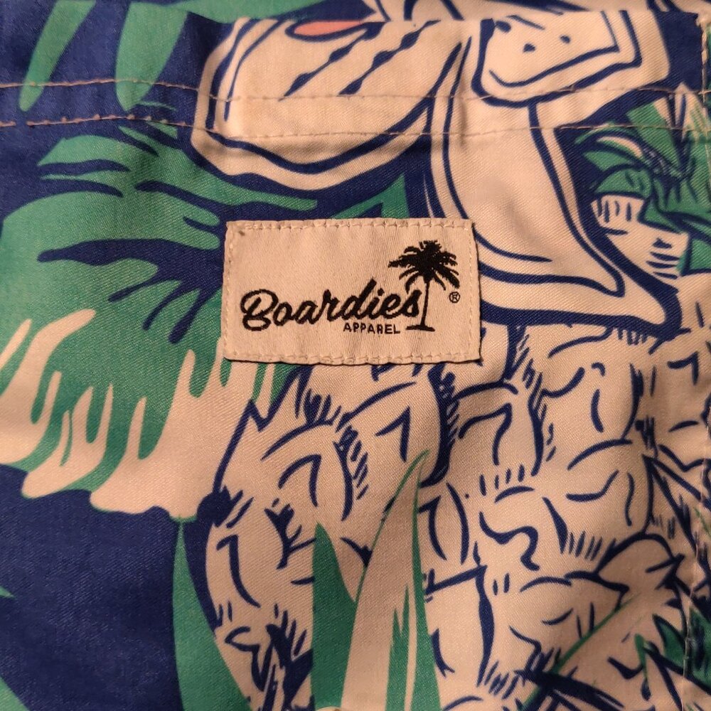 Boardies Navy Blue Floral With Pineapples Swim Trunks With Liner SIZE LA… - Picture 2 of 4